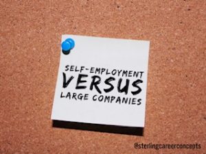 Deciding between self-employment and working for a large company